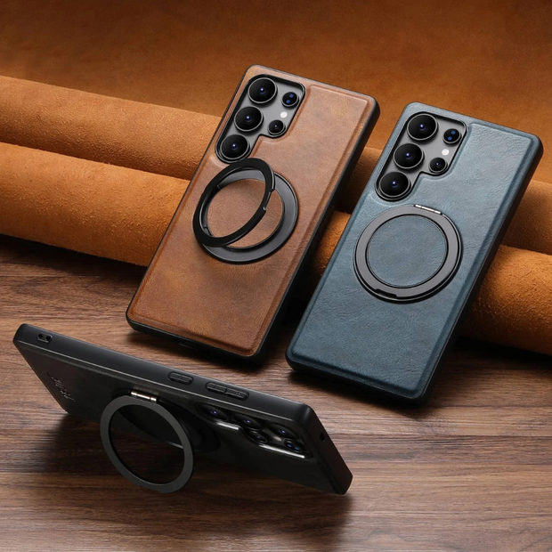 Caries Leather Galaxy Case With Built-in Kickstand