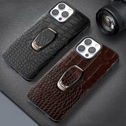 Adepto Leather iPhone Case With Ring - Astra Cases