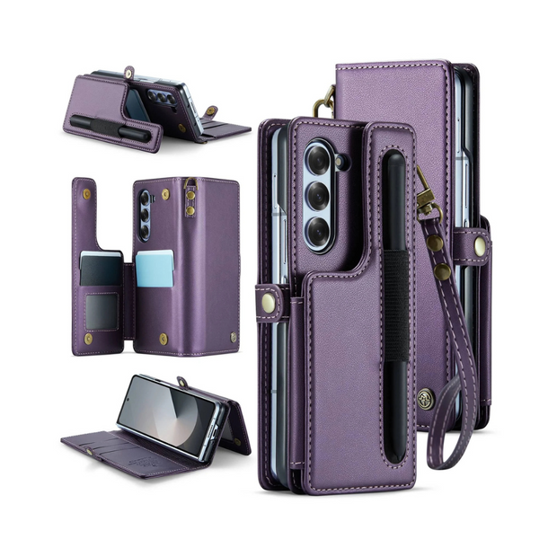 Palma RFID Blocking Wallet Case For Galaxy Z Fold 6 With Pen Holder Slot