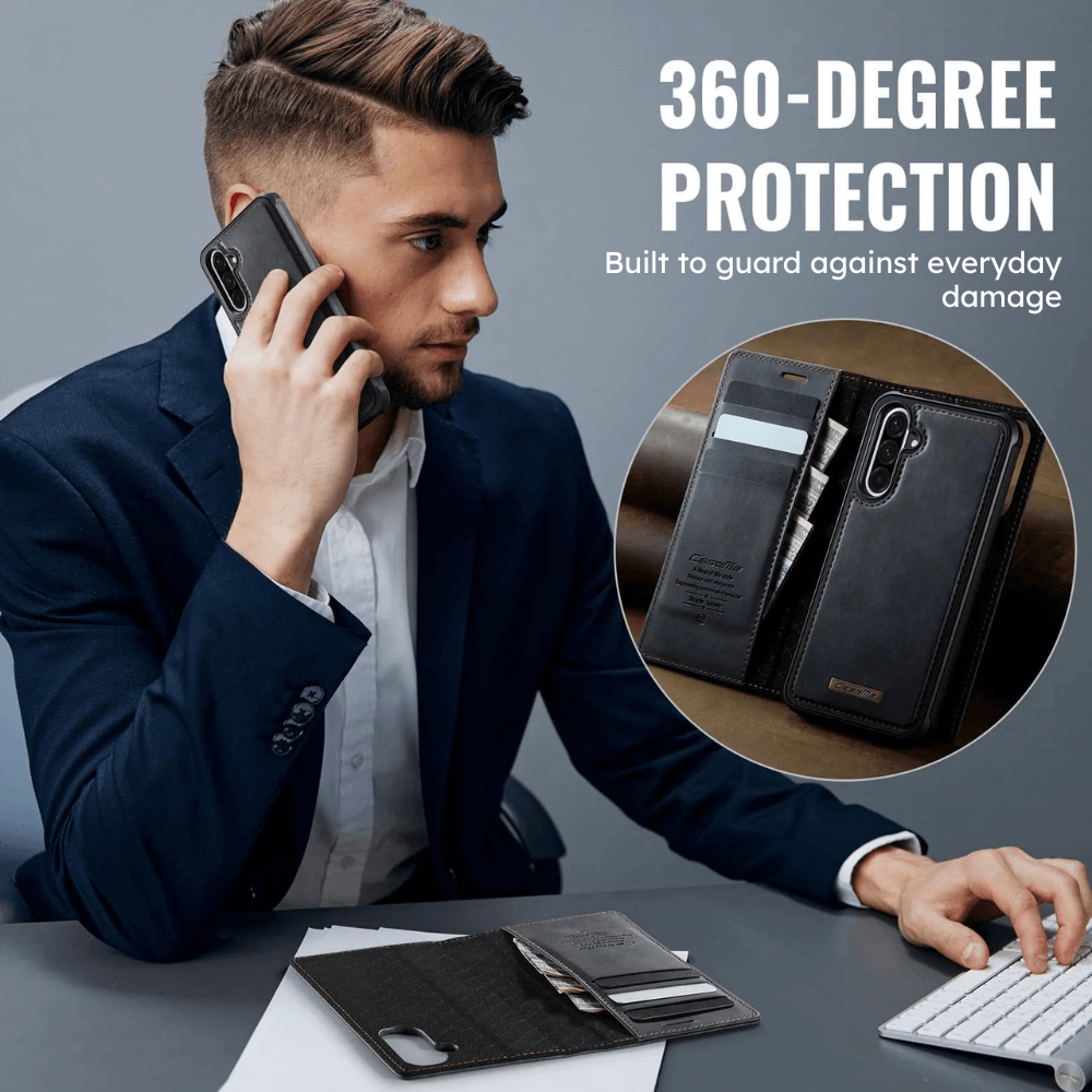 Quin Leather Flip Wallet Galaxy Case - Astra Cases