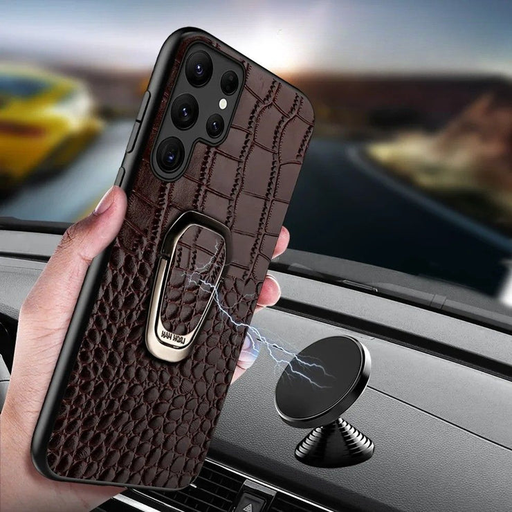 Acidus Leather Galaxy Case With Ring - Astra Cases