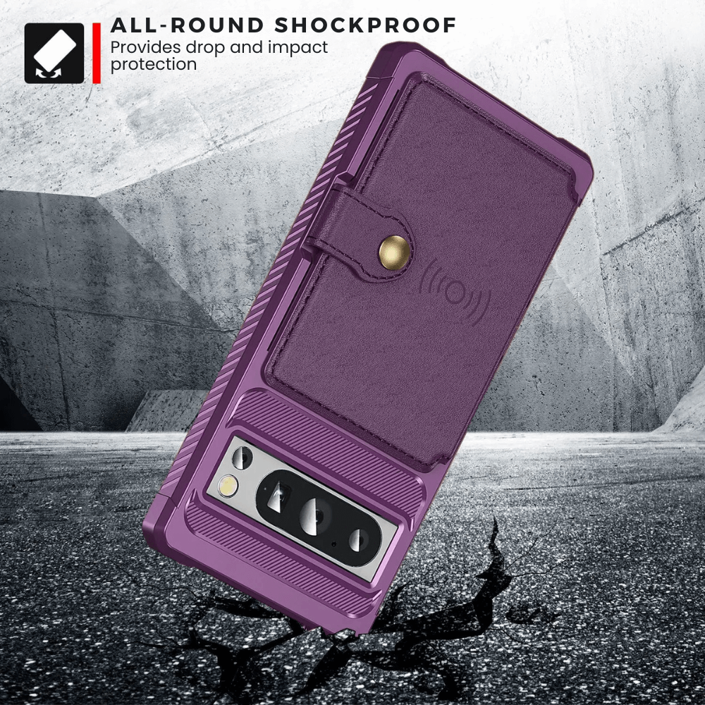 Abeo Shockproof Leather Wallet Case For Google Pixel - Astra Cases