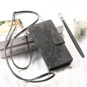 Educo Magnetic Leather Wallet Case With Straps For Galaxy S Series
