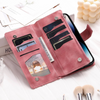 Caelina Magnetic Leather Wallet iPhone Case With Straps