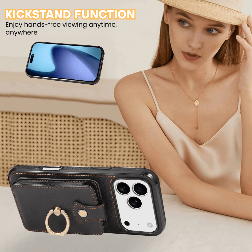 Sanus RFID Blocking Leather Wallet iPhone Case - Astra Cases