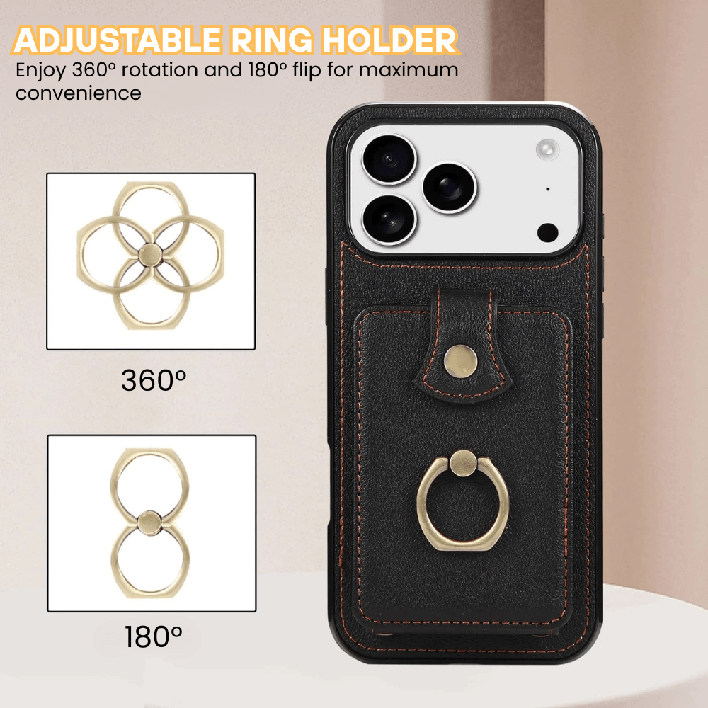 Sanus RFID Blocking Leather Wallet iPhone Case - Astra Cases