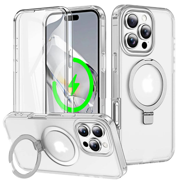 Dives Shockproof Matte iPhone Case With Screen Protector And Ring Holder