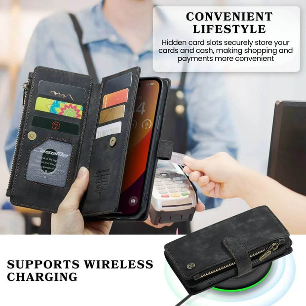 Saevio Magnetic Leather iPhone Case - Astra Cases