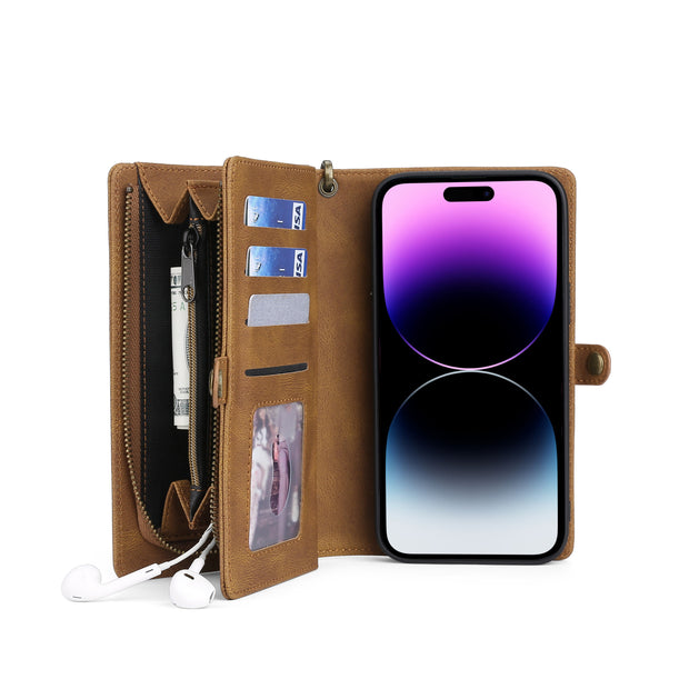 Fortune Leather Purse Case For iPhone 15 Series