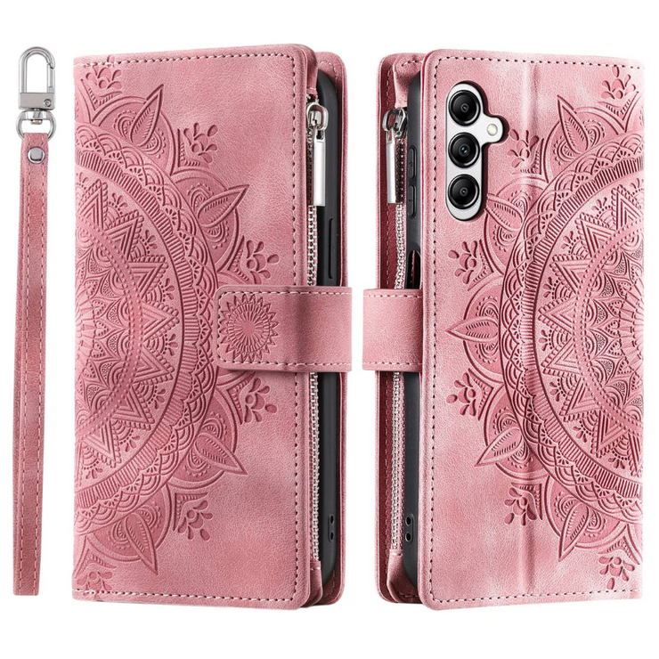 Egenus Magnetic Leather Wallet Case With Straps For Galaxy A Series