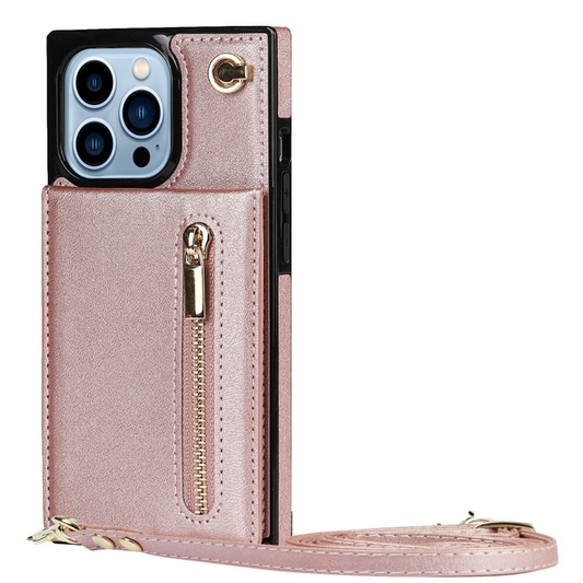 Nitida Crossbody Leather Case With Stand For iPhone 15 Series