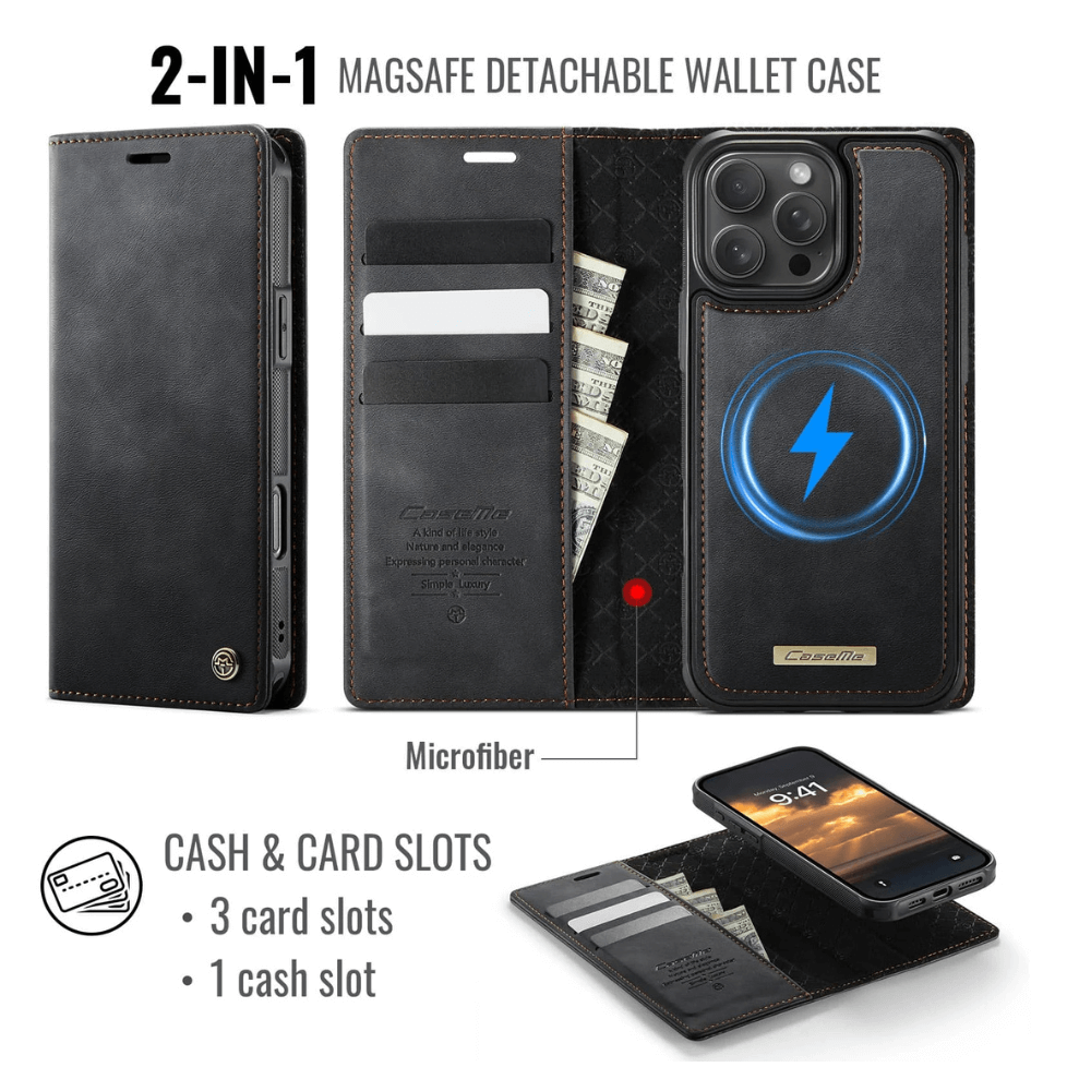 Quae Leather Flip MagSafe Wallet iPhone Case - Astra Cases