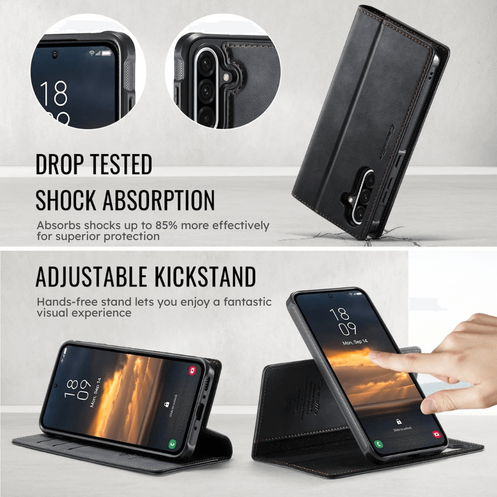 Quin Leather Flip Wallet Galaxy Case - Astra Cases