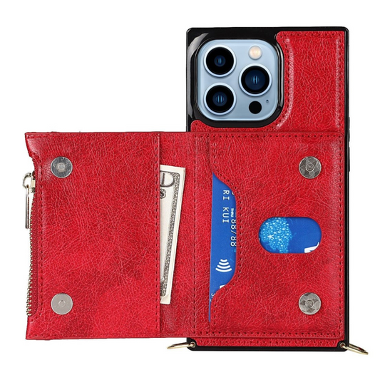 Regno Leather Zipper Wallet iPhone Case with Card Holder