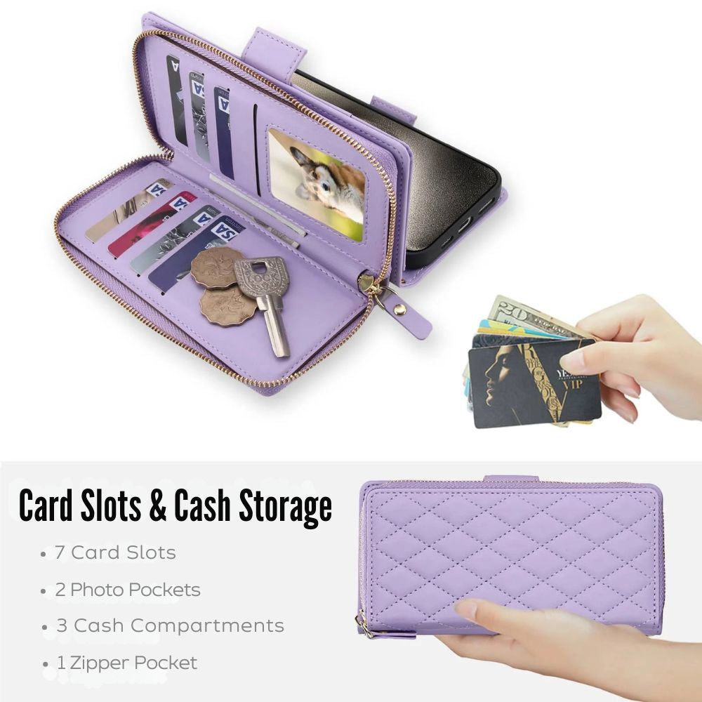 Acceptus Quilted Leather Wallet Case For iPhone SE-14 - Astra Cases