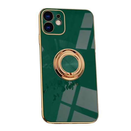 Aere Luxury Plated iPhone Case With Ring For Series 14-16