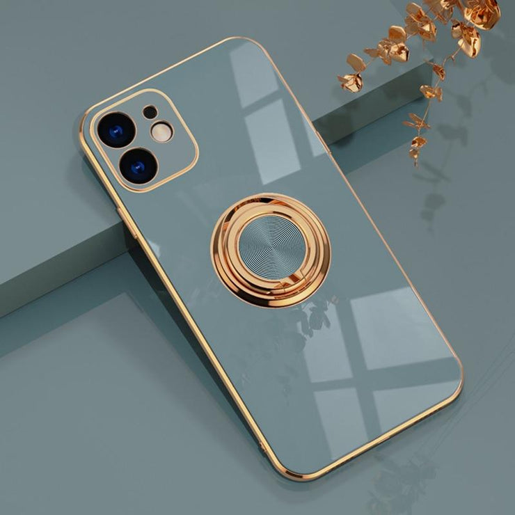 Aere Luxury Plated iPhone Case With Ring For Series 14-16