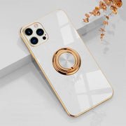 Aere Luxury Plated iPhone Case With Ring For Series 14 and 15