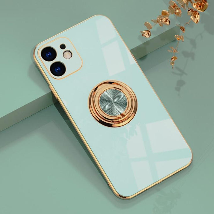 Aere Luxury Plated iPhone Case With Ring For Series 14-16