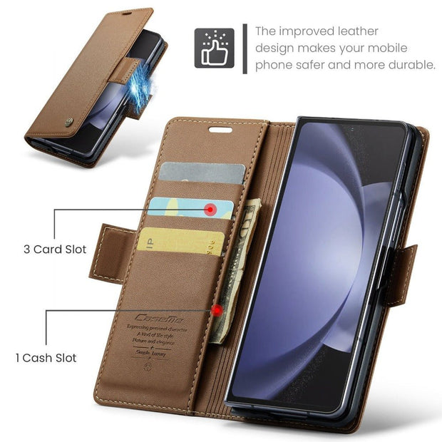 Concero Premium Leather Wallet Case for Galaxy Z Fold 5 With Card Slot