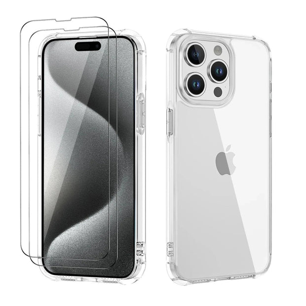 Evoco Shockproof iPhone Case With 2-Piece Clear Screen Protectors