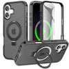 Dives Shockproof Matte iPhone Case With Screen Protector And Ring Holder