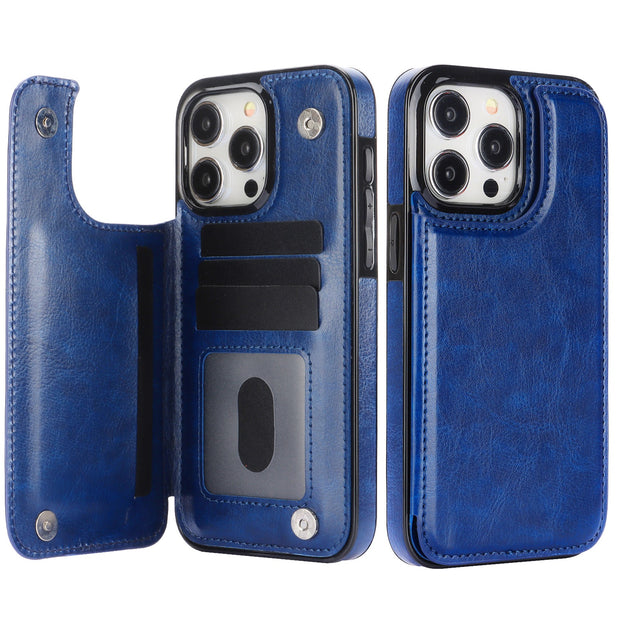 Vistor Leather Flip Wallet Case For iPhone 14-16 Series