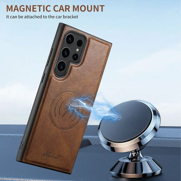 Magus Premium Leather Galaxy Case With Detachable Magnetic Card Stand