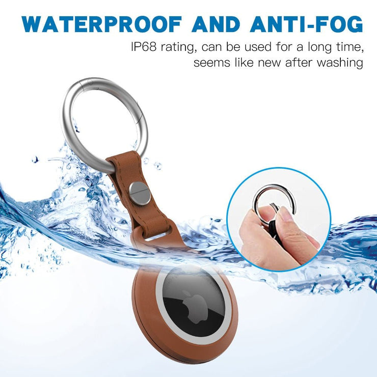 Mea Waterproof Airtag Leather Keychain Case