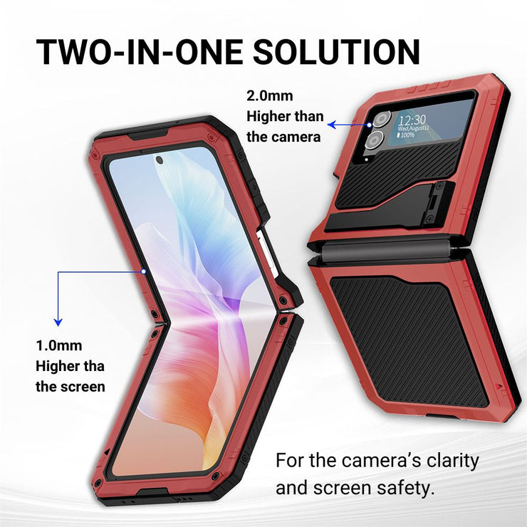 Olim Shockproof Case With Kickstand and Camera Protection for Samsung Galaxy Z Flip 4