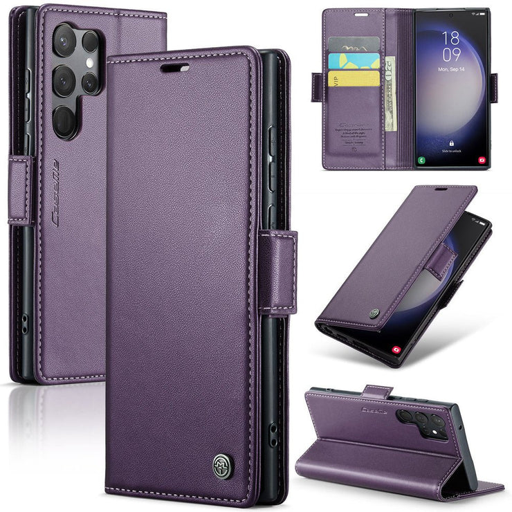 Pellis Vegan Leather Galaxy Case With Magnetic Card Slots