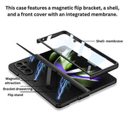 Puere Magnetic Leather Case for Galaxy Z Fold 5 With Flip Stand