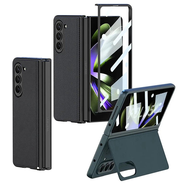 Puere Magnetic Leather Case for Galaxy Z Fold 5 With Flip Stand