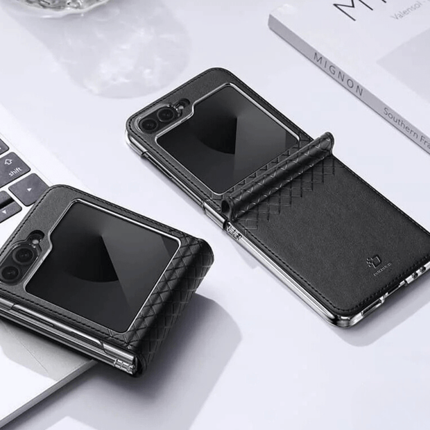 Quare Leather Case For Galaxy Z Flip