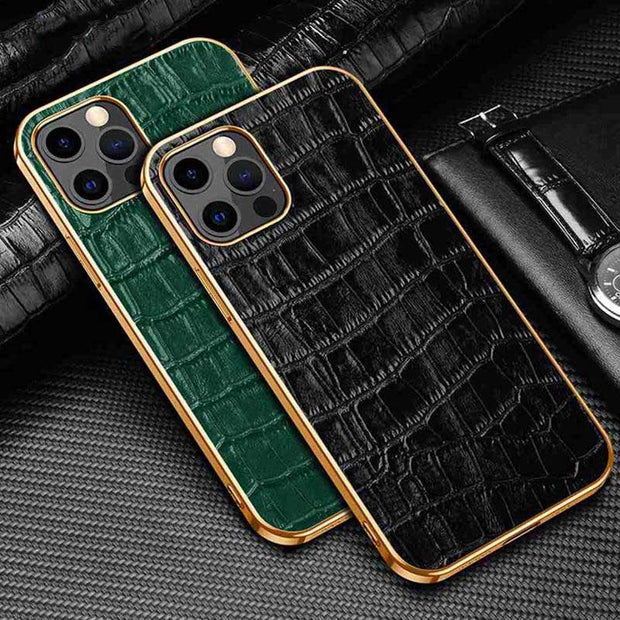 Abduco Genuine Leather iPhone Case Crocodile - Astra Cases