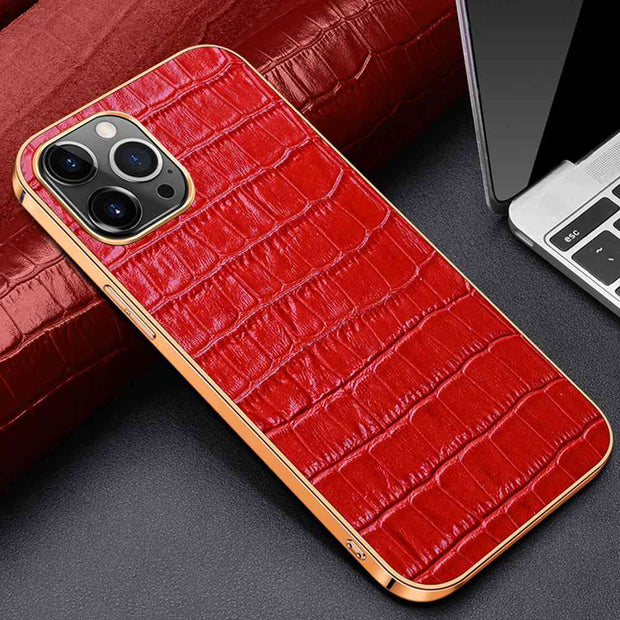 Abduco Genuine Leather iPhone Case Crocodile - Astra Cases