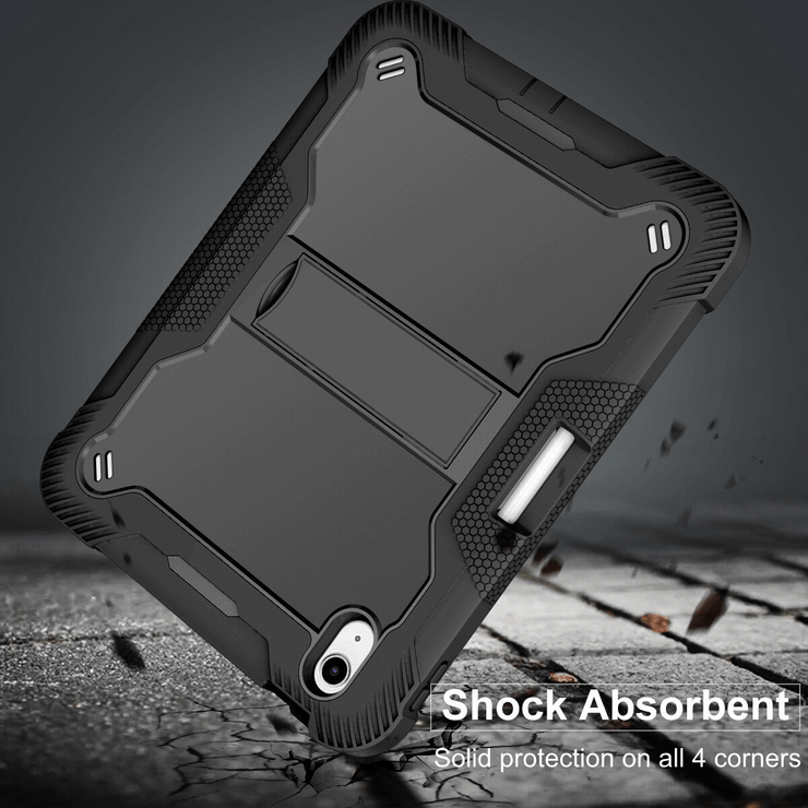 Aeris Heavy Duty Shockproof Silicone Case for iPad 10th Generation w/ Pencil Holder & Kickstand - Astra Cases