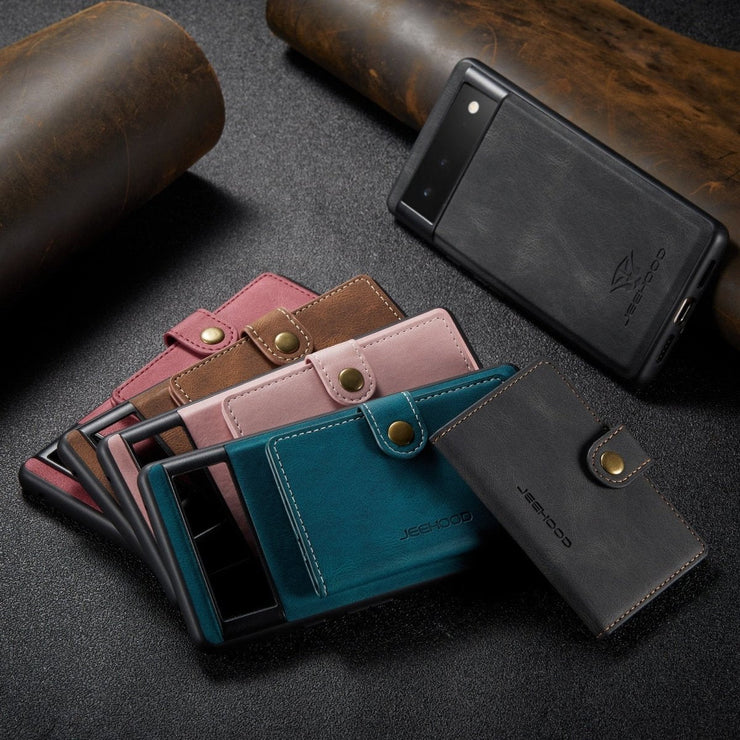 Aes Magnetic Leather Wallet Case For Google Pixel - Astra Cases