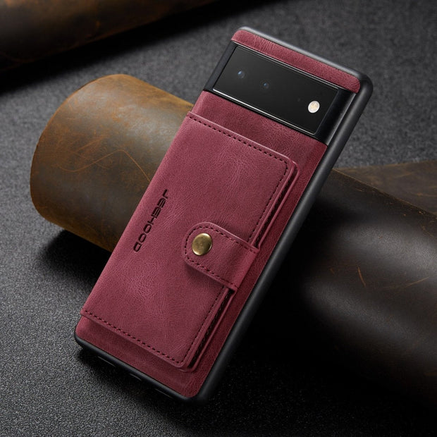 Aes Magnetic Leather Wallet Case For Google Pixel - Astra Cases