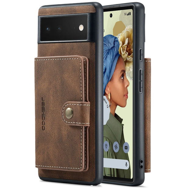 Aes Magnetic Leather Wallet Case For Google Pixel - Astra Cases