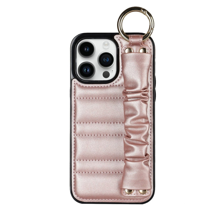 Amara Luxury Leather iPhone Case With Pleated Wristband - Astra Cases