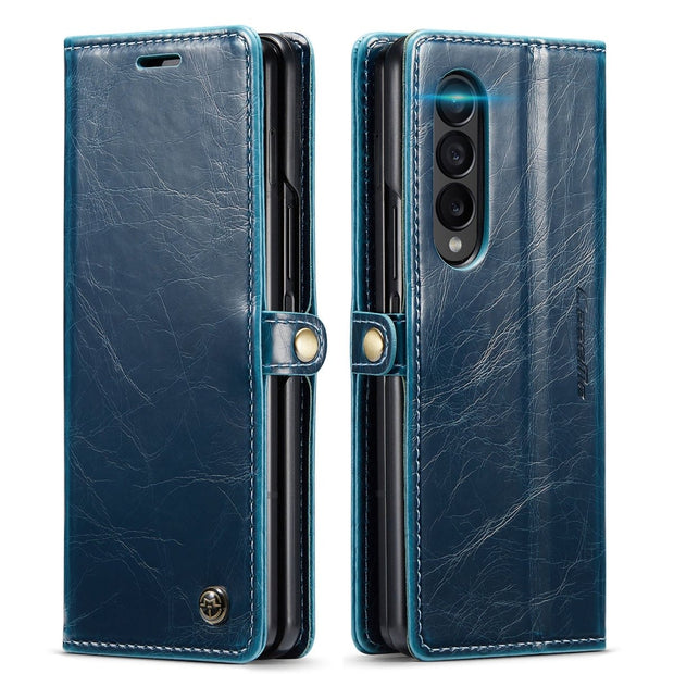 Demere Retro Leather Magnetic Wallet Case For Samsung Galaxy Z Fold 4 - Astra Cases