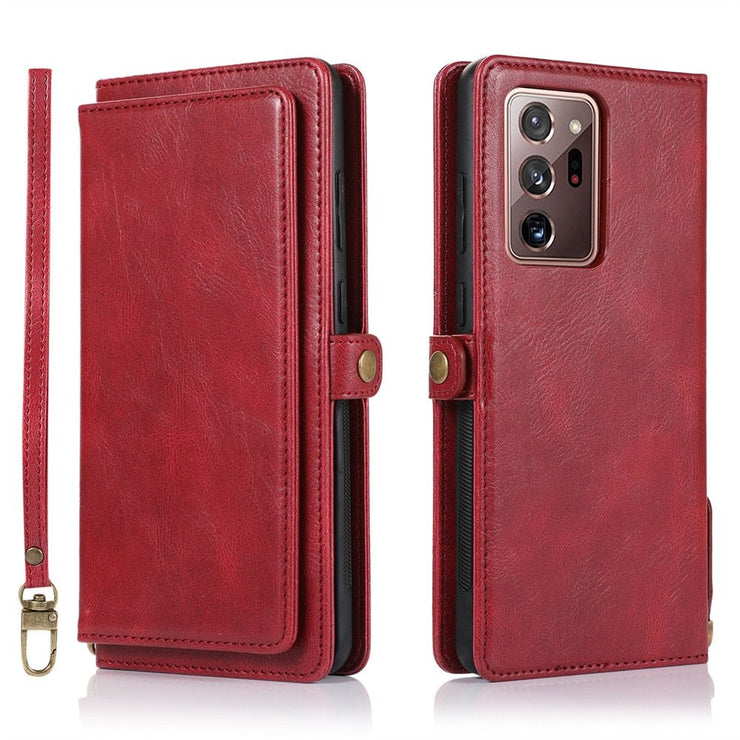 Mereo Magnetic Leather Galaxy Wallet Case with Lanyard and Card Slot - Astra Cases