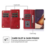 Mereo Magnetic Leather Galaxy Wallet Case with Lanyard and Card Slot - Astra Cases