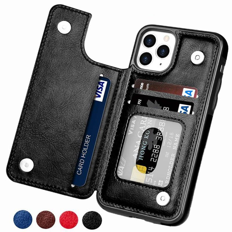 Vistor Leather Flip Wallet Case For iPhone 11, 12 & 13 Series - Astra Cases