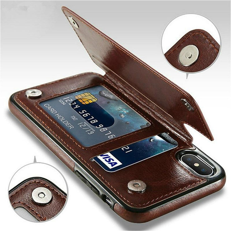 Vistor Leather Flip Wallet Case For iPhone 11, 12 & 13 Series - Astra Cases